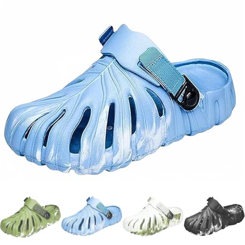 Monstera Slippers for Women & Men - Lightweight Breathable EVA Slides, Anti-Slip House Shoes, Soft Thick Sole (Camouflage Blue-a, Erwachsene, 40, Numerisch (von/bis), EU Schuhgrößensystem, 41, M) von Generisch