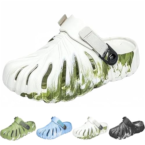 Monstera Slippers for Women & Men - Lightweight Breathable EVA Slides, Anti-Slip House Shoes, Soft Thick Sole (Camouflage White-a, Erwachsene, 35, Numerisch (von/bis), EU Schuhgrößensystem, 36, M) von Generisch