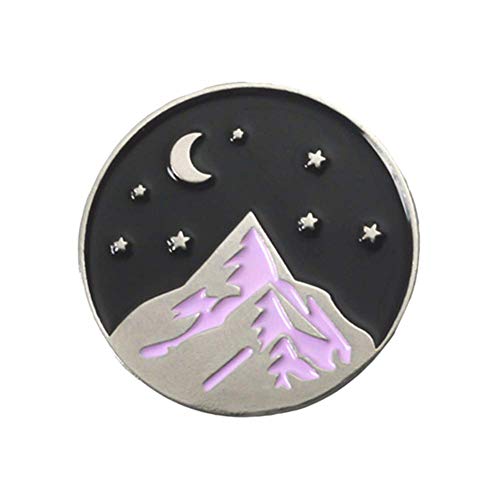 Mountain Moon Star Emaille Runde Brosche Pin Abzeichen Kleidung Rucksack Mantel Schal DekorSchön und praktisch. von Generisch