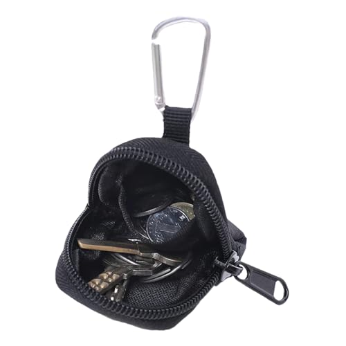 Münzgrundtasche - kleine Münzgrundtasche - 7 cm Tabletttasche - kleine Brieftasche für Männer- und Frauen-, Münzgrundstücks- und Wechselbrieftasche, Reißverschlussmünze mit 2 Fächern und Schlüsselbund von Generisch