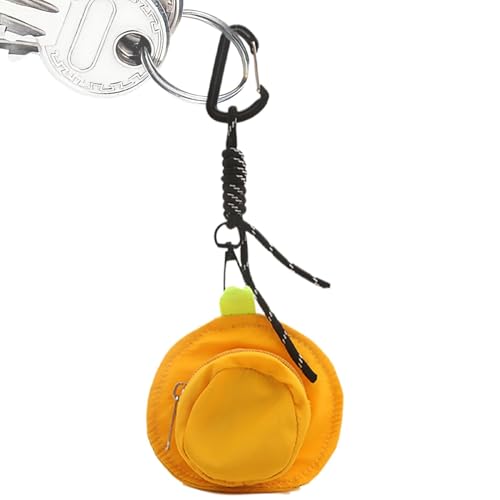 Münztasche | Hutform, modische Tasche mit Reißverschluss – tragbarer Outdoor-Schlüsselanhänger, Anhänger, Anhänger, Rucksack, Dekoration für Damen und Herren, gelb, Refer to description, Uni von Generisch