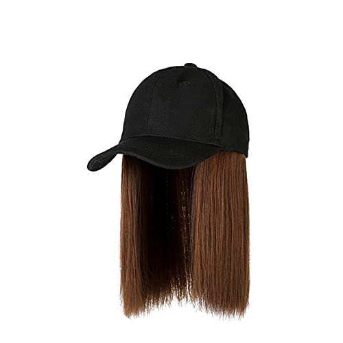 Mütze Mit Umschlag Damen Haarstil Haarmütze Baseball Long Verstellbare Haarperücke mit befestigtem Haar Mütze (C, One Size) von Generisch