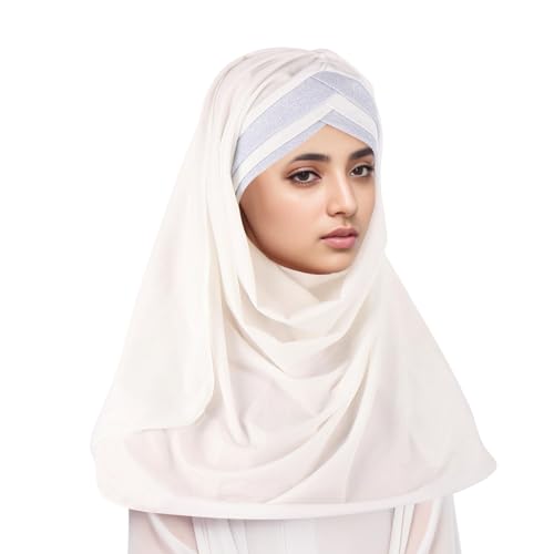 Mütze Slouchy Damen Beanie Chemo Kopfbedeckung Caps Vorgebundenes Kopfwickel Elastisch Laufmütze Strecken Kopftuch Weiche Schals für Frauen Turban für Haarausfall 2025 (Weiß, One Size) von Generisch