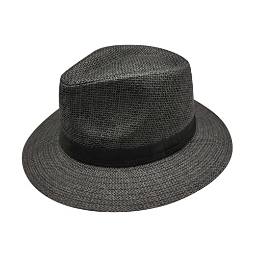 Mützen Und Accessoires Streetstyle Look Stricken Unisex Mode Einfarbig Britischer Sonnenhut Strohhut mit breiter Krempe Erwachsener Jazz Strohhut Jazzhut Günstige Mützen Damen (Black, One Size) von Generisch