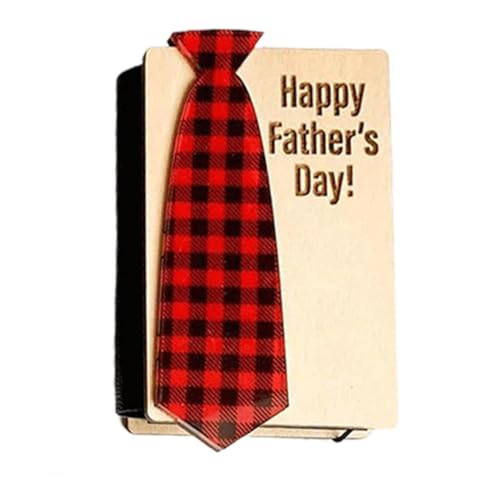 Multi Card Case Organizer, Wooden Card Holder, Father's Day Gift Box Father's Day Tie Card Holder, Wooden Father's Day Card Box, Wooden Father's Day Card Holder for Dad, schwarz / rot, 説明を参照してください, von Generisch