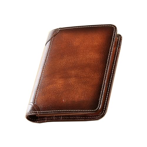 Multi-Functional RFID Blocking Waterproof Durable Genuine Leather Wallet,Wallet for Men,Mens Wallet,RFID Wallet for Men,Leather Wallets for Men Give Gifts to Men (Brown) von Generisch