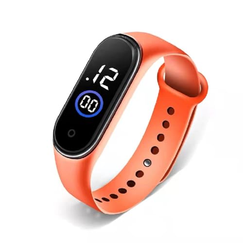 Multifunktionale LED Touchscreen Elektronische Uhr Wasserdicht Digital Sport Herren Damen Leuchtendes Armband Wasserdicht, Orange, Armband Multifunktionale LED Touchscreen Elektronische Uhr Wasserdicht Digital Sport Herren Damen Leuchtendes Armband Wasserdicht, Orange, Armband von Generisch