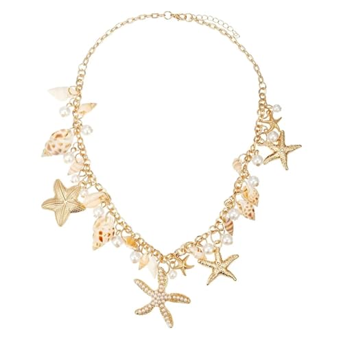 Muschel-Seestern-Halskette, dicker Anhänger, Kleidung, Strand von Generisch
