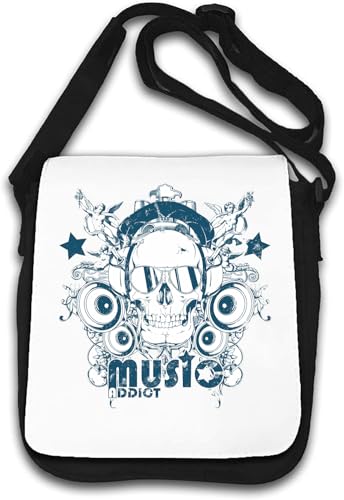 Music Addict Skull Graphic Umhängetasche weiß von Generisch
