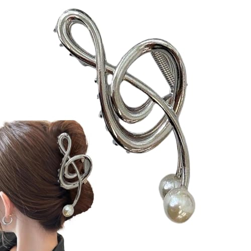 Music Note Claw Clip | Musiknote Hairpin Mit Perle | Frauen Clawclips Kein Slip Haar | Metallhaarclip Musiknote Für Frauen | Starke Starke Musikspitzen Für Frauen von Generisch