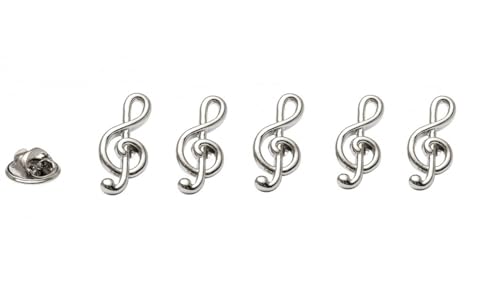 Beyond Silber Musik Brosche Notenschlüssel Violinschlüssel Brosche Anstecker Anstecknadel 5 Stück Set von Generisch