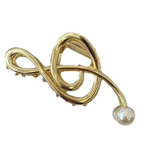 Musiknoten-Haarspangen – Musiknoten-Haarspangen mit Perle | Metall-Haarspangen mit Musiknote für Frauen, Metall-Haarspangen mit Musiknote für Frauen, Haarspange mit Perle, rutschfestes Metallzubehör von Generisch