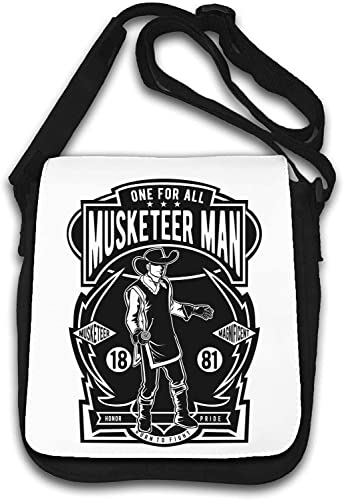 Musketier Man One for All Born to Fight Umhängetasche weiß von Generisch