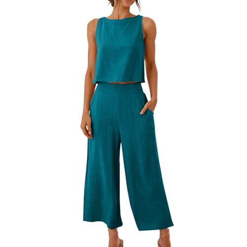 Musselin Bluse Damen Zweiteiler Elegant Sommer Einfarbig Hosenanzug Casual Tank Top Und Hose 2 Teiler Baumwolle Leinen Freizeitanzug Leicht Und Luftig Hosenanzüge Ärmelloses Loungewear Jogginganzug Musselin Bluse Damen Zweiteiler Elegant Sommer Einfarbig Hosenanzug Casual Tank Top Und Hose 2 Teiler Baumwolle Leinen Freizeitanzug Leicht Und Luftig Hosenanzüge Ärmelloses Loungewear Jogginganzug von Generisch