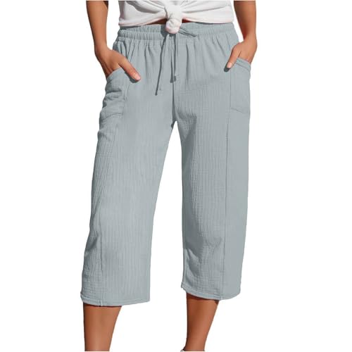 Musselin Hose 3/4 Leinenhose Sommer Kurze Hosen Sommerhose Leicht Caprihose Culotte Dreiviertel Strandhose Schlupfhose Kurzgrößen Damenhose Mit Gummizug Musselin Hose 3/4 Leinenhose Sommer Kurze Hosen Sommerhose Leicht Caprihose Culotte Dreiviertel Strandhose Schlupfhose Kurzgrößen Damenhose Mit Gummizug von Generisch