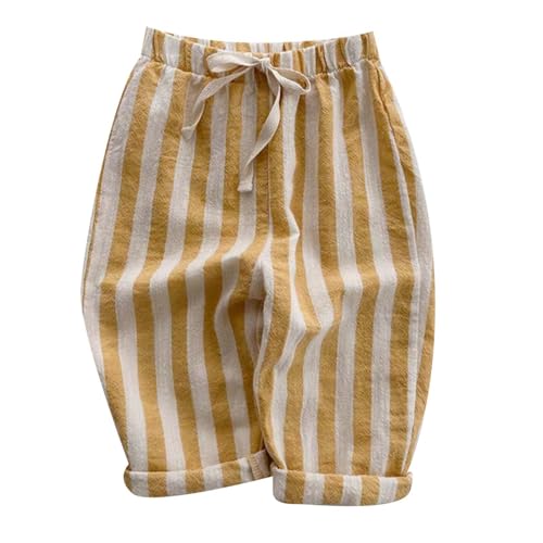 Musselin Hose Kinder Streifen Anti-Moskito Sommer Leinenhose Mädchen Jungen Baumwolle Lange Hosen dünn Pumphose Bequeme Haremshose Lose Laternenhosen Lässige Hose Gelb 80 Musselin Hose Kinder Streifen Anti-Moskito Sommer Leinenhose Mädchen Jungen Baumwolle Lange Hosen dünn Pumphose Bequeme Haremshose Lose Laternenhosen Lässige Hose Gelb 80 von Generisch