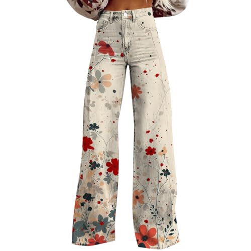 Must Have High Waist Jeans Damen Weites Bein Stretch Pull On Wide Leg Baggy Jeans Sommerhose Frauen Denim Gerades Hose Y2K Teenager Mädchen Streetwear Meine Monatsabrechnung Sehen von Generisch