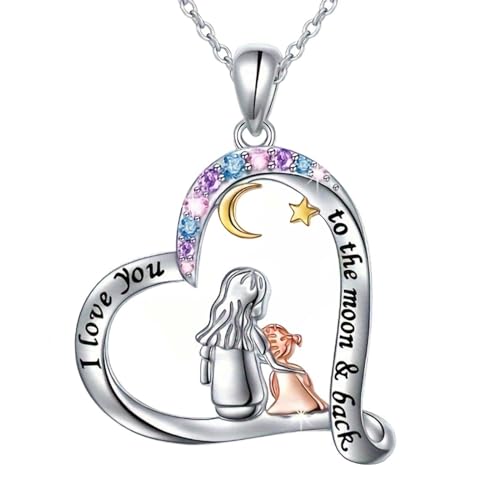 Mutter und Tochter Kette Personalisierte Herz Halskette Anhänger Schmuck Geschenke für Mama Frauen Halskette für Mama Geschenk für Muttertag Weihnachten Valentinstag Hypoallergen Ketten von Generisch