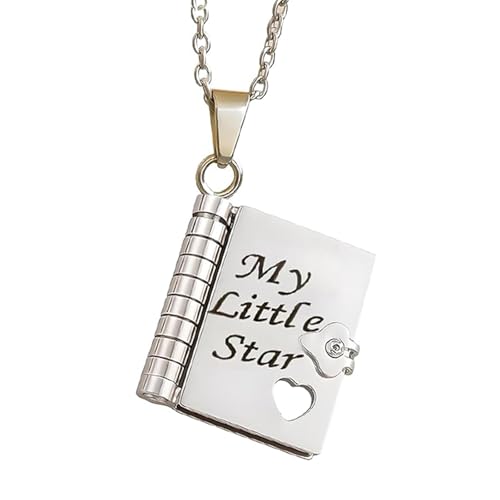 My Little Star Book Necklace for Daughter, My Incredible Daughter Book Necklace, To My’s Daughters from Mom and Dad, Adjustable Books Necklaces with 6 Pages of Engraved Information (Color2) von Generisch