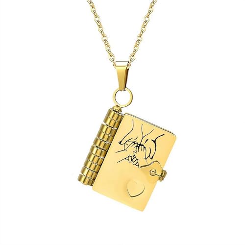 My Little Star Buch-Halskette – My Incredible Son Buch-Halskette, Tochter, Söhne, Geschenke von Vater, Mutter, Mutter, zu öffnende Halsketten mit gravierten Informationen, ein Buchstabe für meinen von Generisch