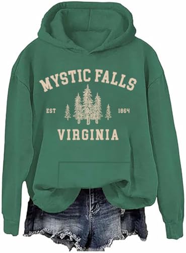 Mystic Falls Hoodie Mystic Falls Virginia Hoodie Mystic Falls Sweatshirt Mystic Falls Virginia Sweatshirts, grün, L von Generisch