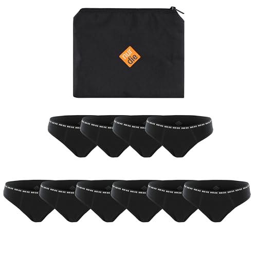 NUR DIE Periodenunterwäsche 10er Mehrpack Alles Geregelt Slip Unterhose 6X normal 4X stark Blutung Bio-Baumwolle waschbar & saugfähig Menstruationsunterwäsche - schwarz - Größe 48-50 von Generisch