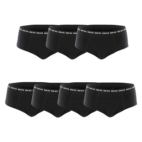 NUR DIE Periodenunterwäsche 7er Mehrpack Alles Geregelt Panty Unterhose 4X normal 3X stark Blutung Bio-Baumwolle waschbar & saugfähig Menstruationsunterwäsche - schwarz - Größe 48-50 von Generisch