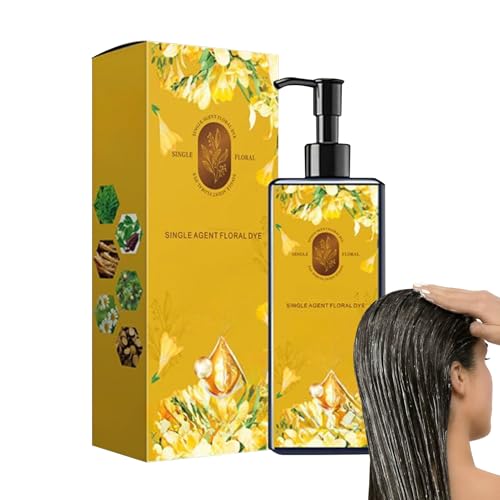 Nährende Pflanzliche Haarfarbe | Langanhaltende Blumenfarbe, Natürliche Grauabdeckung, Weicht Auf Und Verleiht Glanz | Pflanzlicher Stärkender Conditioner Für Erwachsene Männer Frauen von Generisch