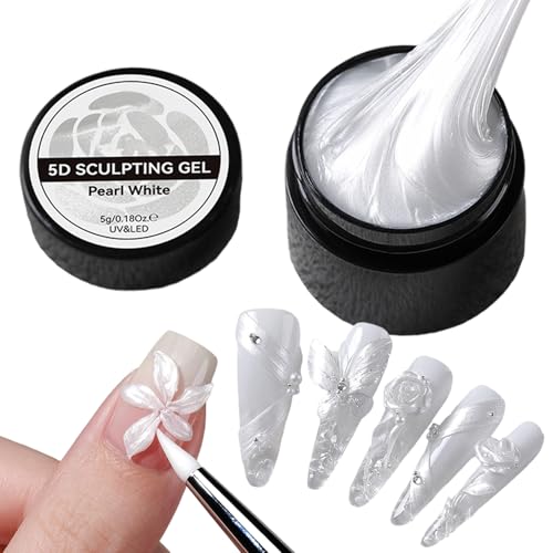 Nagel Modelliergel - Perlmutt Weiß 3D Modelliergel Zur Nageldekoration,Langanhaltende Maniküre Dekorationskleber Für Skulptur Blumenmodellierung,Für Fingernagelverlängerung Schönheit Charme Modellieru Nagel Modelliergel - Perlmutt Weiß 3D Modelliergel Zur Nageldekoration,Langanhaltende Maniküre Dekorationskleber Für Skulptur Blumenmodellierung,Für Fingernagelverlängerung Schönheit Charme Modellieru von Generisch