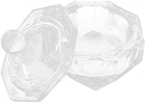 Nagelkunst, transparenter Becher mit Deckel, Schmuckhalter, Kristallglas, Nagelschale, Becher für Acryl, Flüssigkeitspulver, Maniküre, Pediküre-Set, nützlich von Generisch