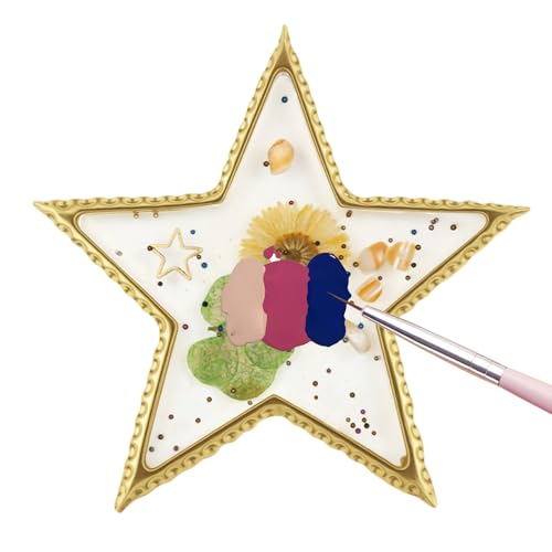 Nagellack Farbpalette,Nagellackieren Gemischte Farben Set | Goldrand Kunstharz-Schale Für Mädchen Gelnagel Kunst Praxis Frauen Beauty Nagelstudio Salon Zuhause Maniküre von Generisch