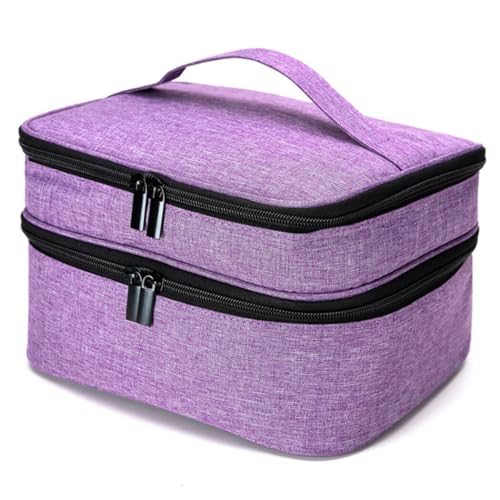 Nagellack-Organizer mit großem Fassungsvermögen – reisefreundliche Maniküre-Tasche mit Oxford-Stoff mit Reißverschluss und Schutzschwamm, violett, Einheitsgröße von Generisch