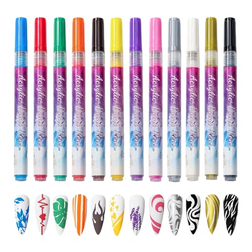 Nagellack Stifte - 12 Stücke Kunst- Und Bastelbedarf Für Kinder, Erwachsene Sowie Frauen - Gel Nagelfarbe Kunst Stifte | pour Fête Maison Extérieur Intérieur Jardin von Generisch