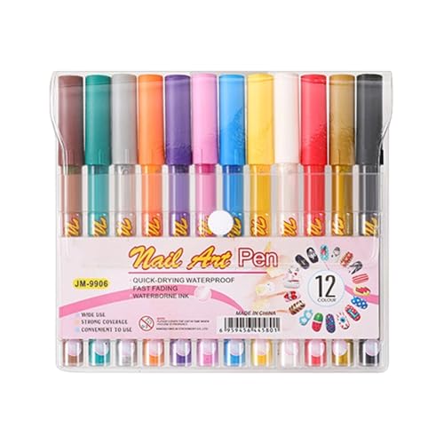 Nagellack Stifte schnell trocknend | 12 Stücke Professionelle | Schnelltrocknende Nagel Zeichenstifte - Für Salon Zuhause Party Damen Mädchen Teens Mütter Urlaub Halloween Hochzeit Sommer Frühling von Generisch