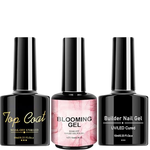Nagellackset - Kein Wischgel Basis -Top -Mantel -Set | Nagelblühengel | 3x Frauen Nagelblüte Gel Polnisch oberes Basismantel | Home Salon Spreading Effect Manicure Set für Dating, Sammeln von Generisch