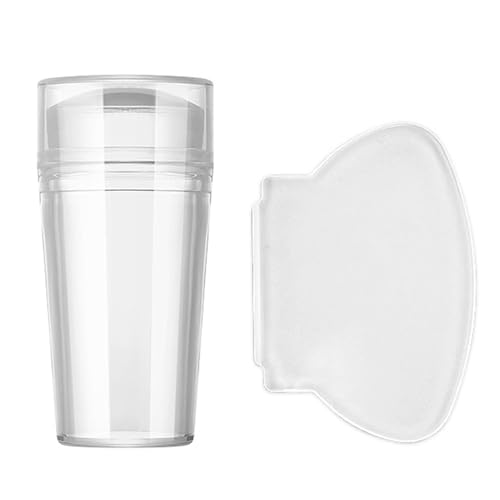 Nagelstamper - Transparente französische Tipps Nagelstempel | Bequemer Naill Art Stamper mit schützender Abdeckung Schutz vor Staub, Silikon sichtbarer Körpernägel Stempel mit Schaber für D von Generisch