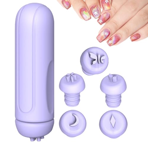 Nagelstempel, Silikon-Nagelkunst-Stempel-Set – Nagelstempel-Set mit Ersatz-Nagelstempelköpfen, tragbares Nageldruckwerkzeug für Zuhause für Mädchen von Generisch