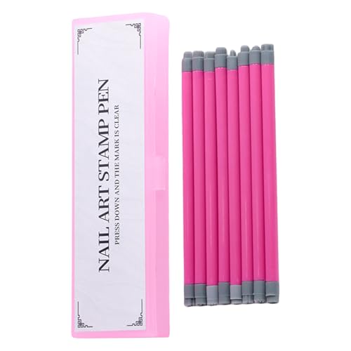 Nagelstempel-Stift – 8 x Nagelstempelwerkzeug, wiederverwendbarer Nagelstempel, Doppelkopf-Punktierwerkzeuge, Maniküre-Stempel-Set, Nagelstempelstift mit verschiedenen Mustern, Stempelstift für von Generisch