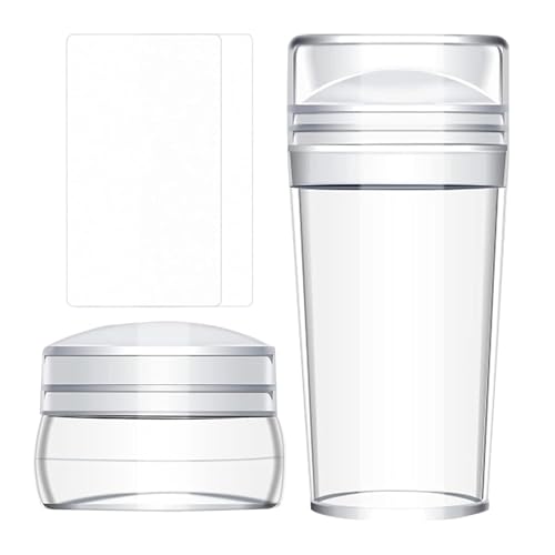 Nagelstudio-Stempel, Nagelstudio-Stempel | Silikon Transparenter elastischer Nagelstempel | Austauschbares Nagelstudiozubehör mit Schabern, multifunktionaler Stempel mit französischer Spitze für Mädch von Generisch