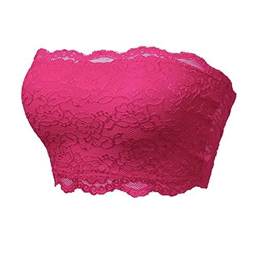 Nahtloses Bandeau-Top für Damen, Spitze, Beauty, Rücken, Brust, Wickelunterwäsche, gesmoktes Bandeau-Top, hot pink, Large Nahtloses Bandeau-Top für Damen, Spitze, Beauty, Rücken, Brust, Wickelunterwäsche, gesmoktes Bandeau-Top, hot pink, Large von Generisch