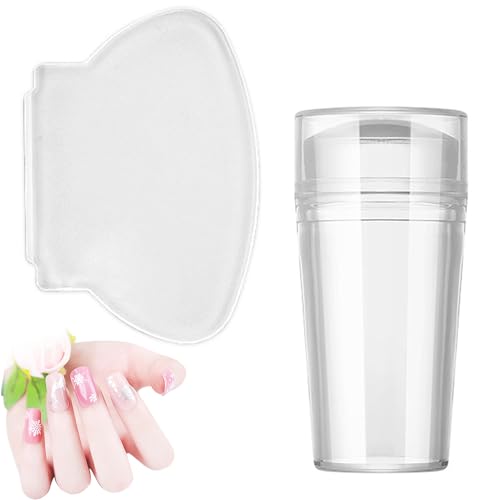 Nail Arrt Jelly Stamper – Transparentes Stempelwerkzeug | Maniküre-Nagelstempel | Sttamper mit Schabern geeignet für Naiil-Designs, Salon-Kunstdruck und professionelle Naiil-Dekoration von Generisch