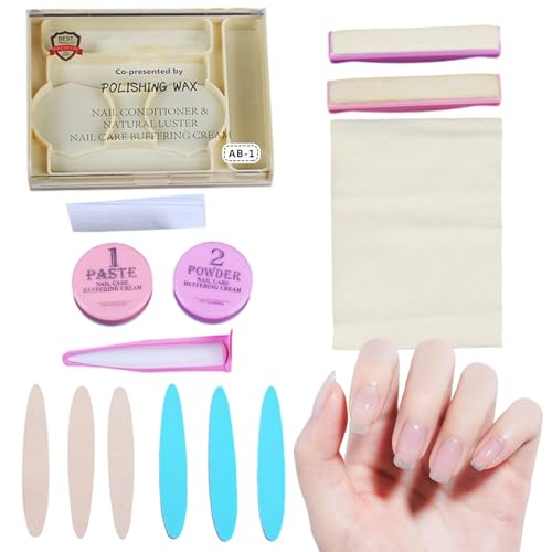 Nail Buffer and Shine Kit - Fingernail Buffer and Shiner | Nail Polishers Buffers | Maniküre Strengthener Buffers Cream Polish Wax Care Conditioner for Women Home Salon Pediküre | Nails Shiner von Generisch