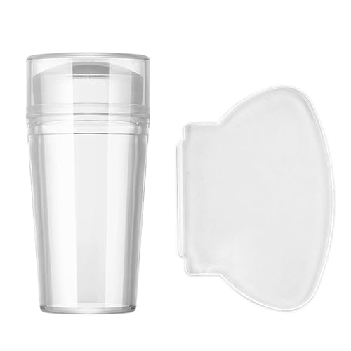 Nail Stamper - 2 Stück Stamping Silikon Stamper Kit | French Tip Nagelstempel | Nagelstempel mit Schaber Schutzhülle | Transparent Weich und Elastisch | Stempel für Maniküre Nägel von Generisch