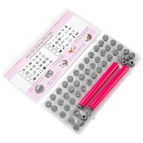 Nail Stamper - Nail Design Stamp | Stamper Set, 8 Modelle Silikon Transferkopf Nachfüllbar Maniküre Zubehör für Frauen Mädchen Täglich Outdoor Reise Zuhause Salon Anfänger Festlich Familie von Generisch
