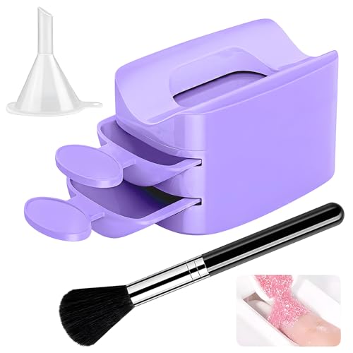 Nail Storage Box - Nail Drill Holder - Nails Dip Container | Double Layer Powder Tray for Dipping Nails | Glitter Saver Manicure Powder Holder, Portable Manicure Tech Organizer Tools For Hand Care Nail Storage Box - Nail Drill Holder - Nails Dip Container | Double Layer Powder Tray for Dipping Nails | Glitter Saver Manicure Powder Holder, Portable Manicure Tech Organizer Tools For Hand Care von Generisch
