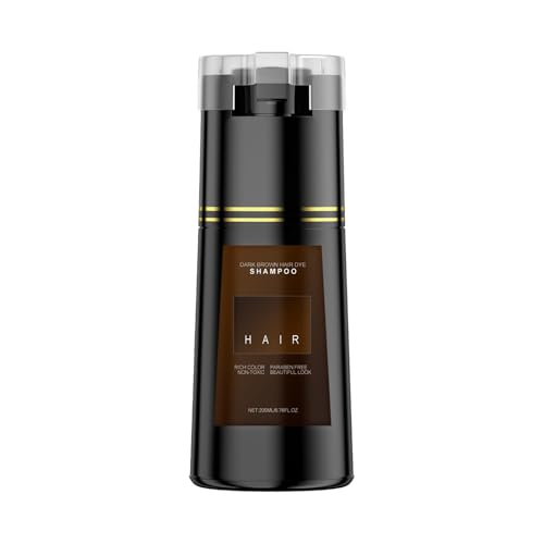 Natürliches Schwarz Haarfarben Shampoo, Haarfarbe Instant 3 in 1, mit Kräuterextrakten, Formel zur Grauhaardeckung, mit Ganoderma und Ginseng für Männer & Frauen,Dark brown von Generisch