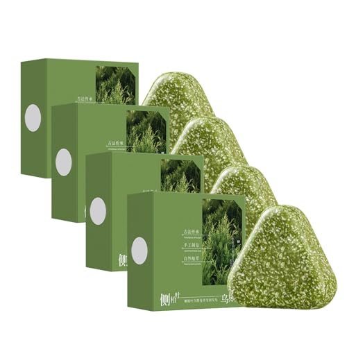Nature Triangle Shampoo Bar, Nature Seven Green Soap Shampoo, Sanfte Reinigung und Nährende Pflege, Pflanzenextrakte pflegen das Haar, Einfach zu tragen, Usman Grass Shampoo Bar for Women and Men von Generisch