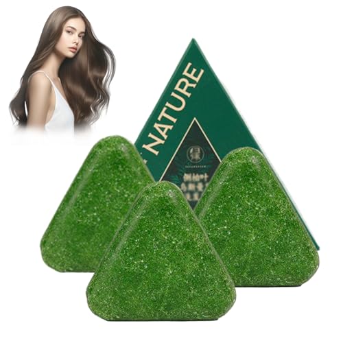 Nature Triangle Shampoo Bar,Seven Green Shampoo Bars – Calming, Fluffing & Strengthening Hair for Women and Men, 4.23 Oz (3PCS) von Generisch