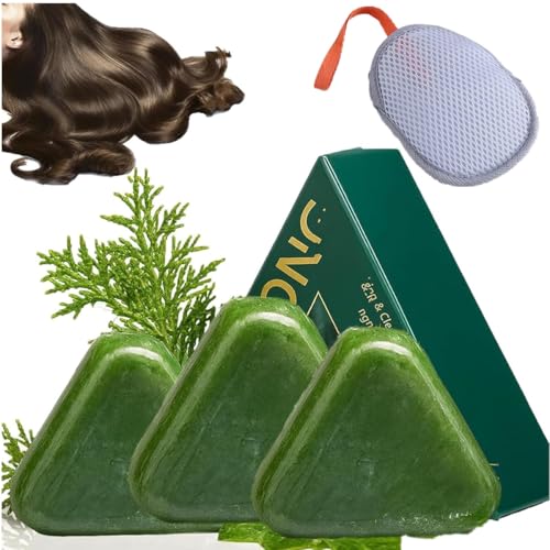 Nature Triangle Shampoo Bar,Usman Grass Shampoos Soap,Natural Plant-Based Solid Shampoo,Gentle on Hair & Scalp, Calming & Strengthens Hair for Women and Mens (3) von Generisch