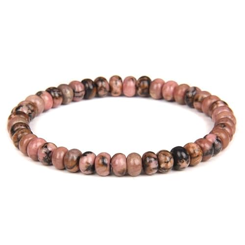 Naturstein Armband Damen, Hand-Woven Fashion 4 * 6Mm Natural Gemstone Crystal Retro Abacus Wheel Bead Elastic Rope Bracelet, Energy Jewellery For Men Women Bla von Generisch